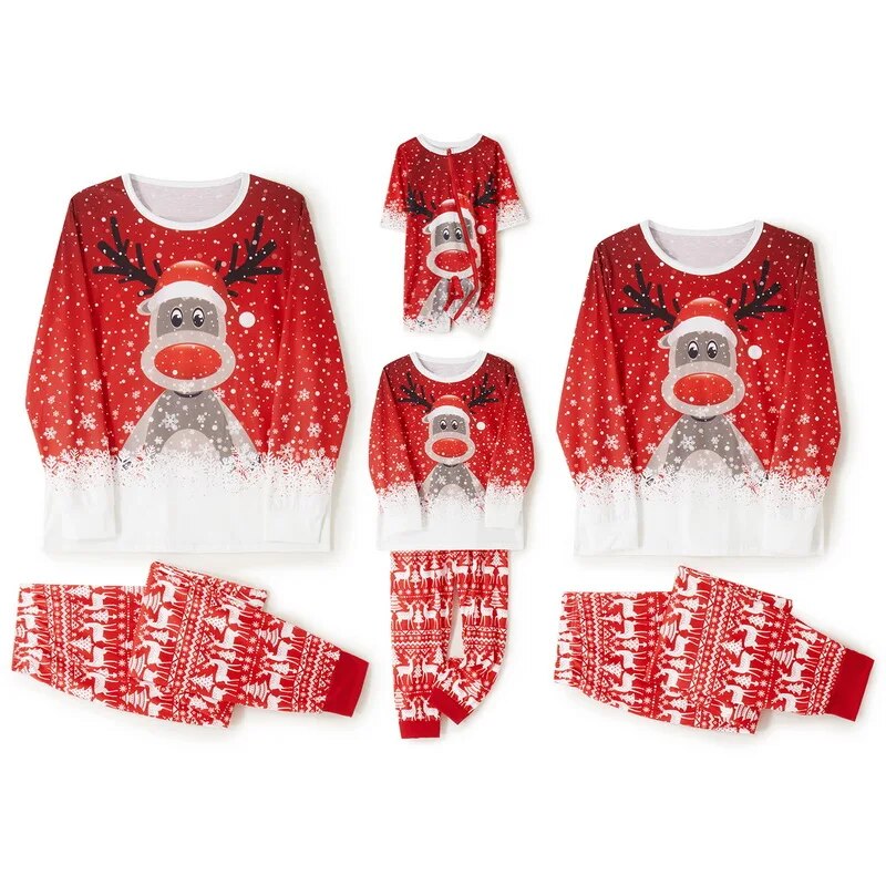 Red reindeer Christmas pyjama sets