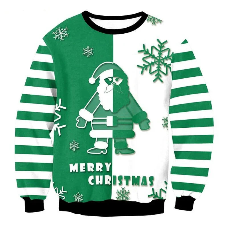 Holiday Santa Split Colour Christmas Jumper