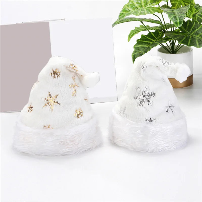 White Snowflake Santa Hat