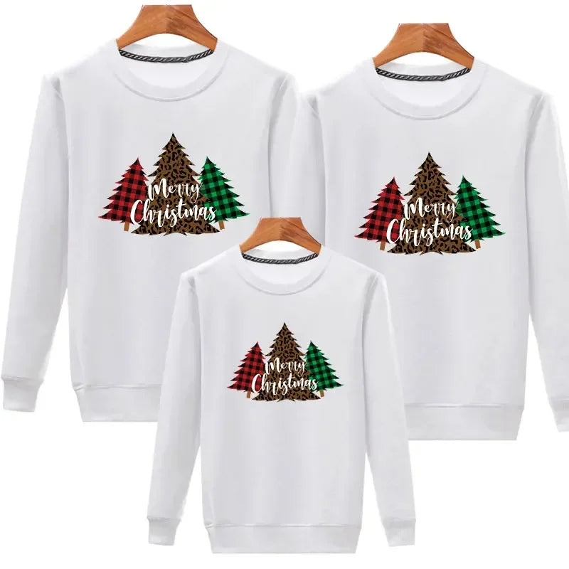 Plain White Christmas Tree Matching Christmas Jumper