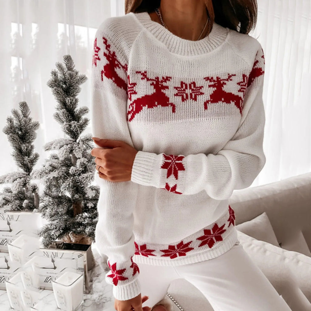 Womens Plain White Christmas Jumper