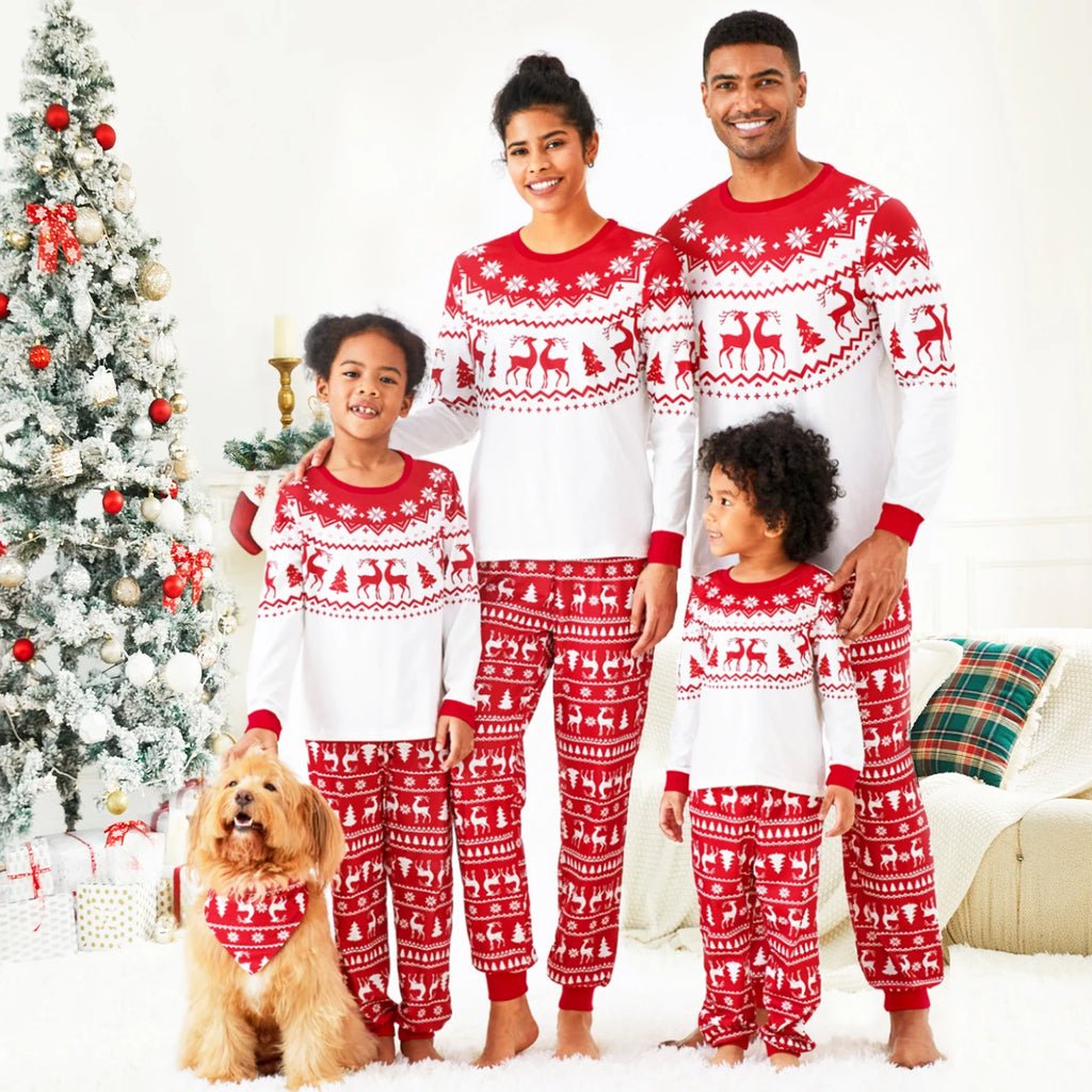 Reindeer and Snowflake Print Pyjamas