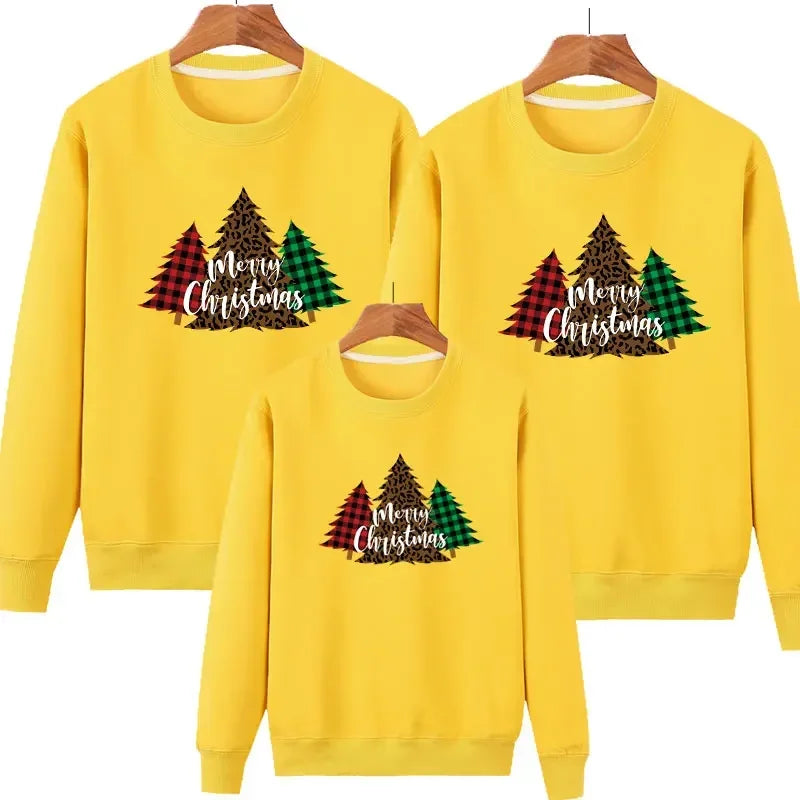 Plain Yellow Christmas Tree Matching Christmas Jumper