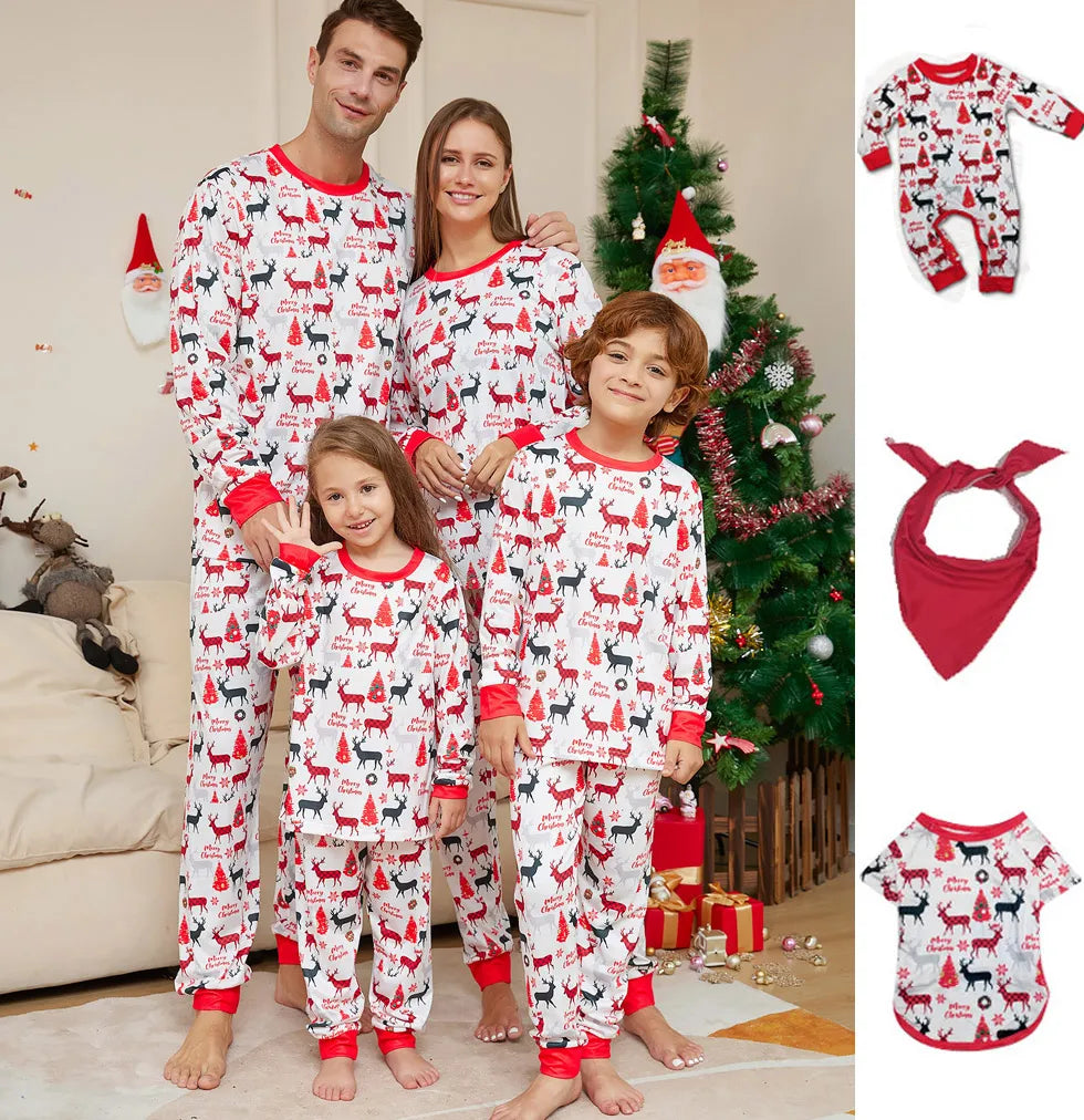 White Matching Family Christmas Pyjamas