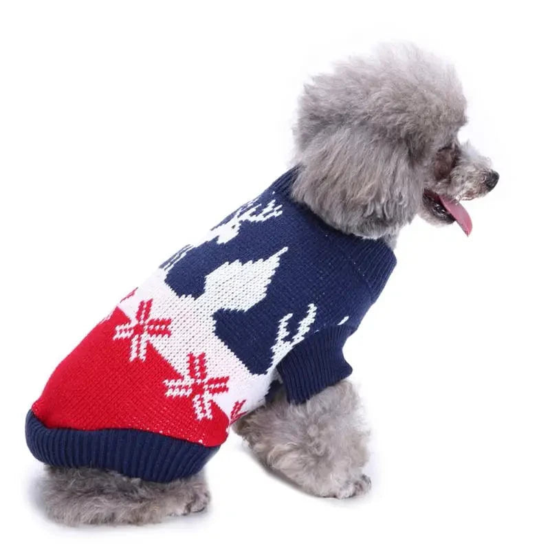 Dog Navy Reindeer Christmas Jumper