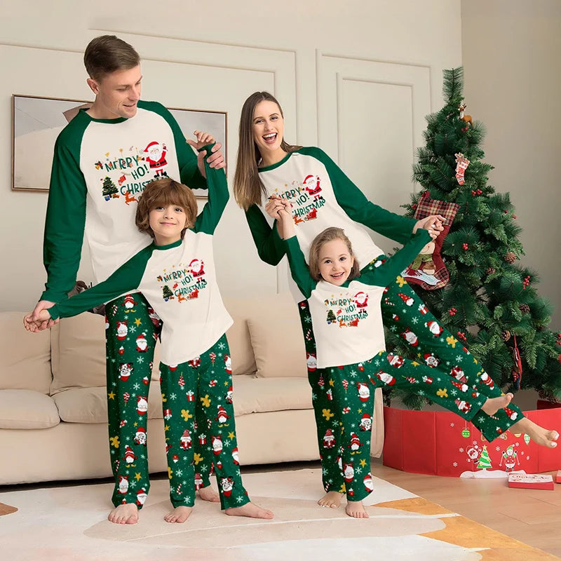 Green Santa Matching Pyjama Set