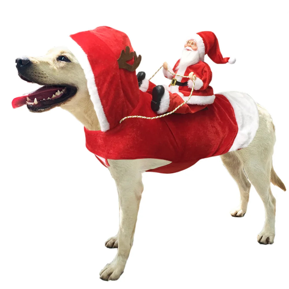 Santa Claus Riding on Dog Costume