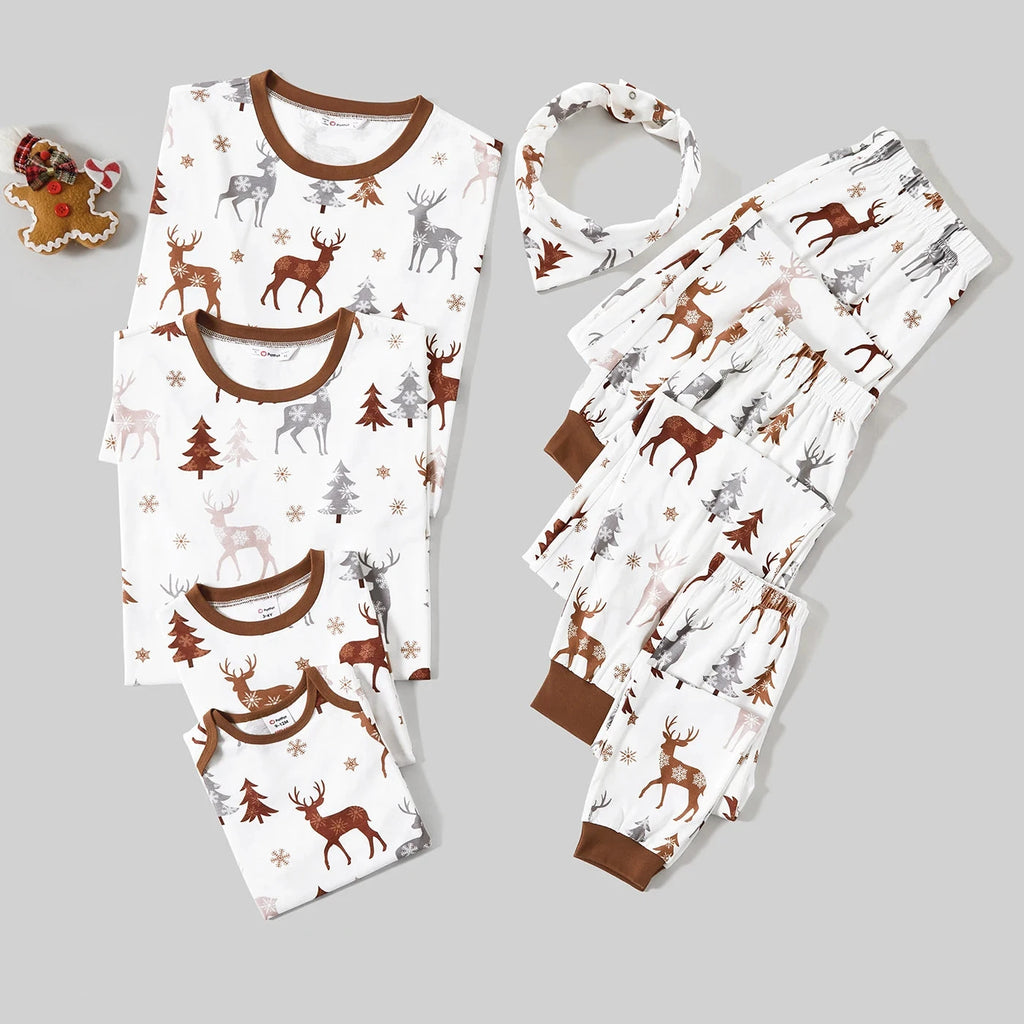 Reindeer & Trees Print Christmas Pyjamas