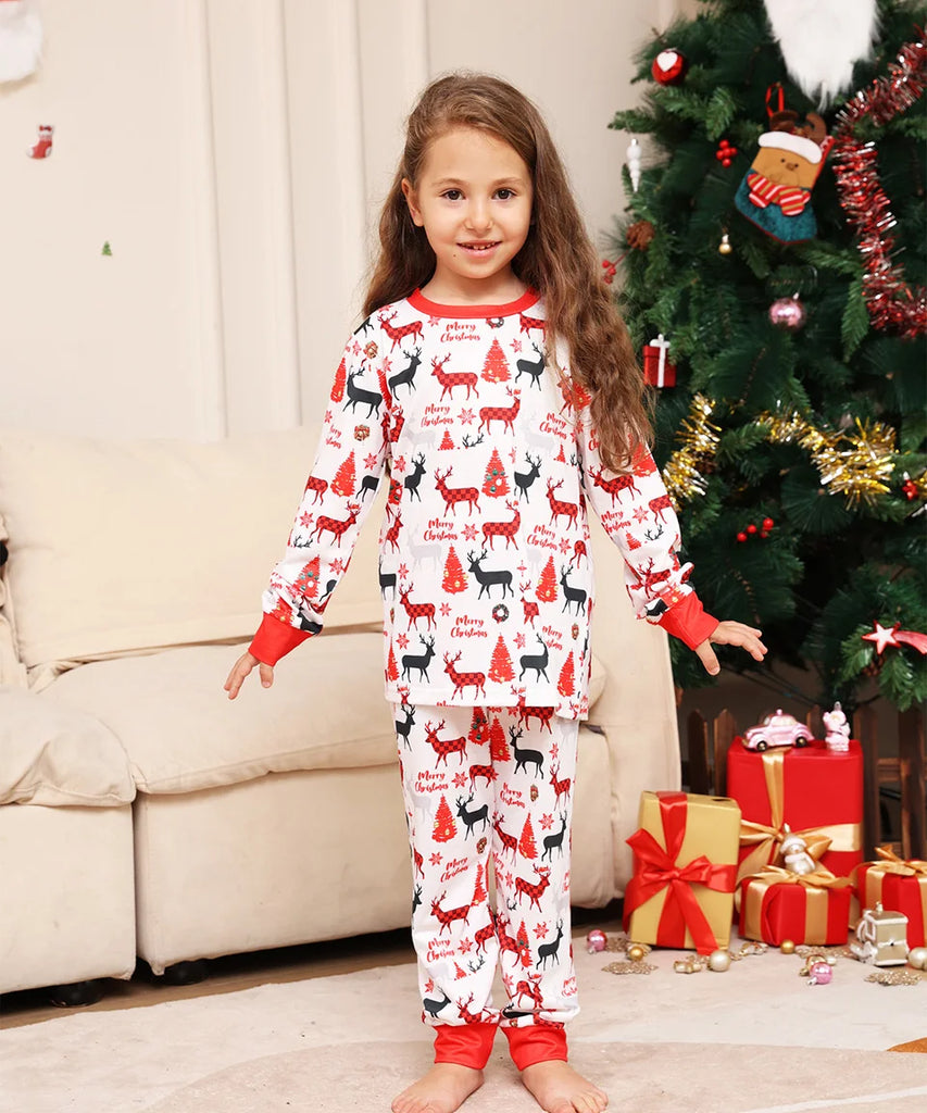 Family Christmas pyjamas with charming forest print