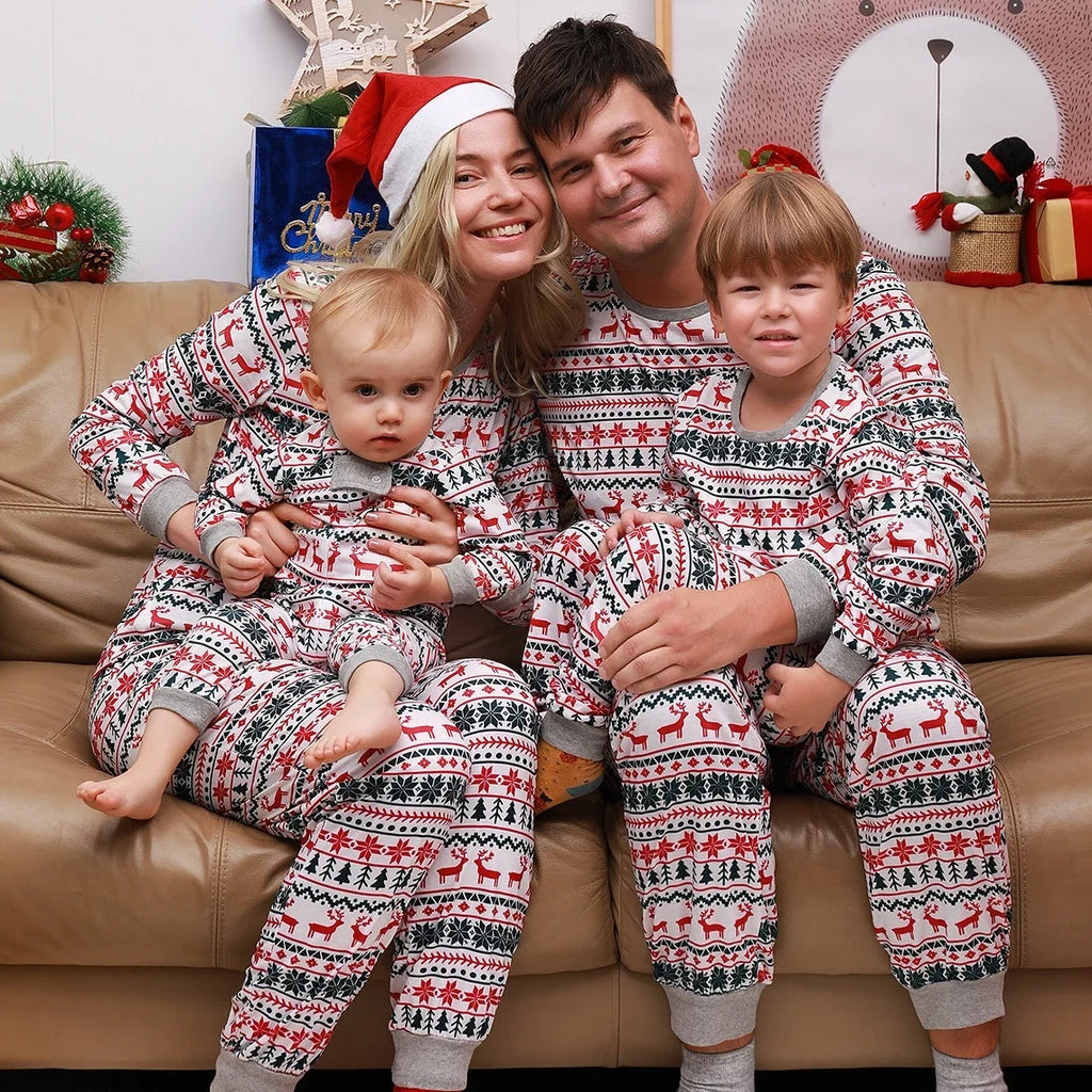 Grey Matching Family Christmas Pyjamas