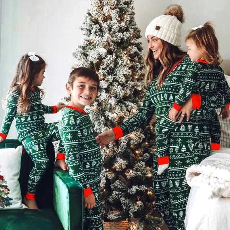 Green Matching Family Christmas Pyjamas